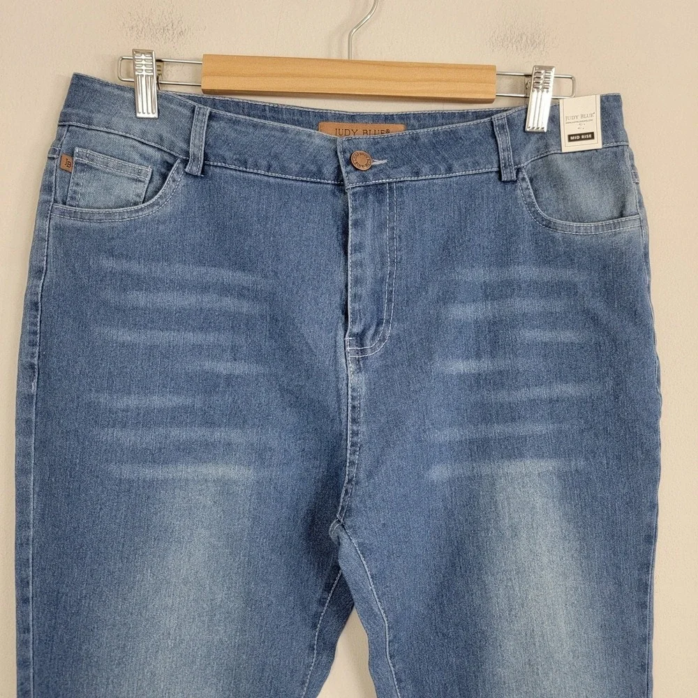 Judy Blue Womens Mid Rise‎ XL Blue Stretch Jeans Preppy Denim School 34